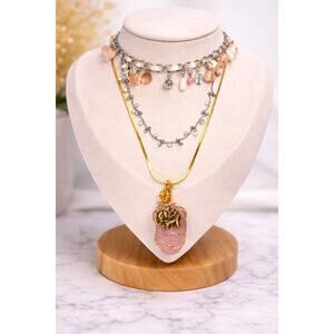Rose Quartz Necklace Set